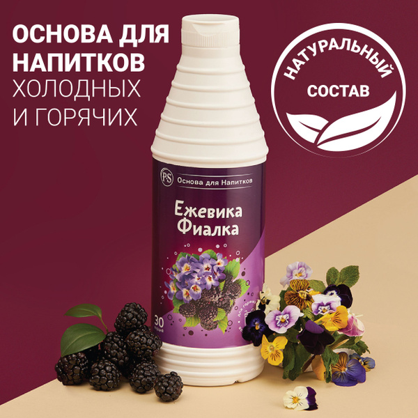 Основа для напитков Ежевика-Фиалка ProffSyrup 1 кг, для коктейлей ...
