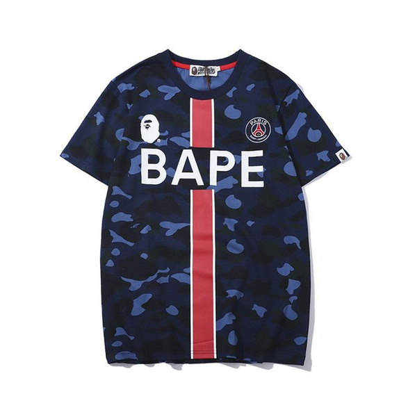 Футболка A BATHING APE, размер 40, цвет темно-синий, красный, 棉 ...