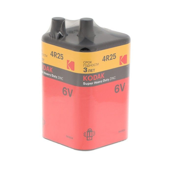 Батарейка солевая Kodak 4R25-1S Super Heavy Duty Zinc, 6В, спайка, 1 шт ...