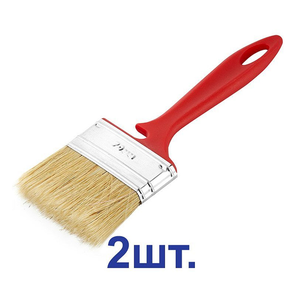 Кисть малярная плоская натуральная щетина Wenzo Pro 70х12 мм для эмалей ...