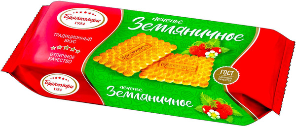 Печенье сахарное "ЗЕМЛЯНИЧНОЕ" с добавлением земляничного сока, 190 ...