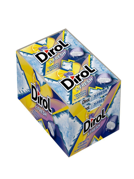 Жевательная резинка Dirol X-Fresh 16гр Черника / Цитрус/12шт - купить с ...