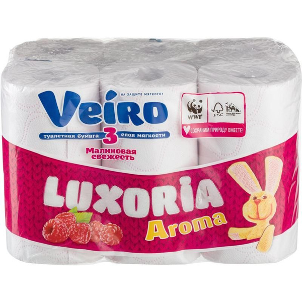 Veiro Туалетная бумага трехслойная Luxoria Арома Малина 12 шт/ - купить ...