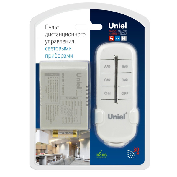 Пульт управления светом, 4 канала*1000Вт Uniel 23А 12V в комплекте ...