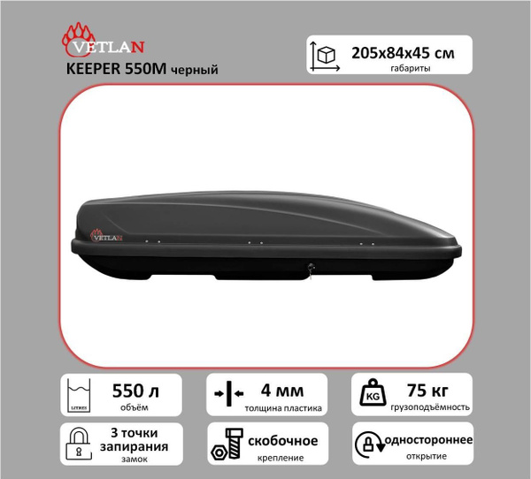 Багажный бокс (автобокс) VETLAN keeper 550 - купить по доступным ценам ...