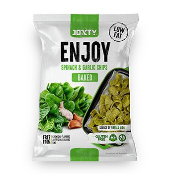 Чипсы JOXTY ENJOY шпинатные запеченные с чесноком (без глютена, веган ...