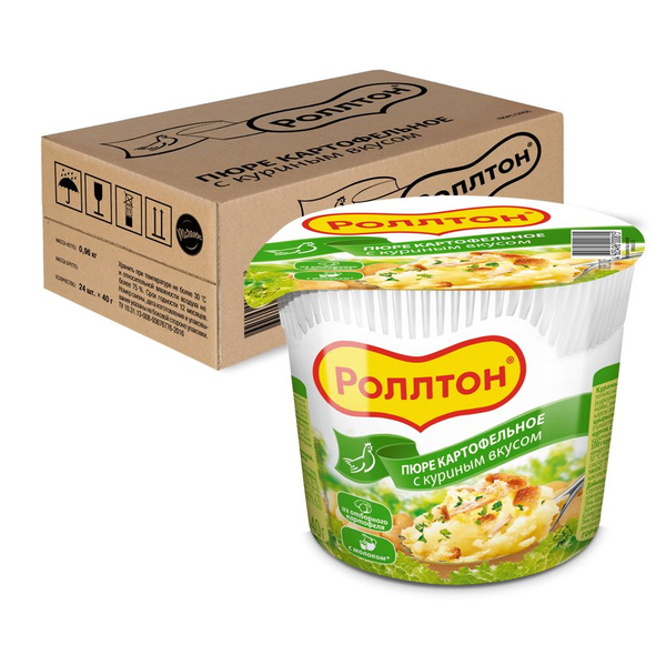 Пюре картофельное Роллтон с куриным вкусом, 40 г *24шт купить на OZON ...