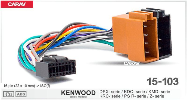 Разъем для подключения магнитолы Kenwood, JVC. Carav 15-103. - купить с ...