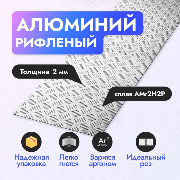 Лист рифленый алюминиевый "Квинтет" 1200*100*2мм - купить с доставкой ...