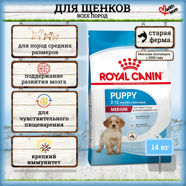 Сухой корм Роял Канин Медиум Паппи для щенков средних пород / Royal ...