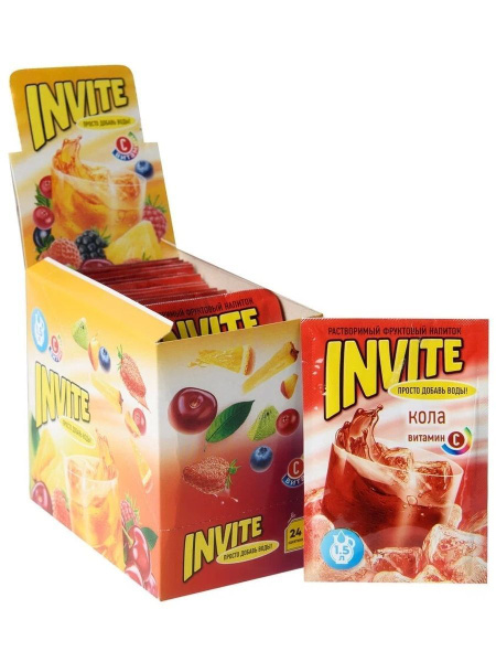 Растворимый напиток Invite Кола 9г*24шт - купить с доставкой по ...
