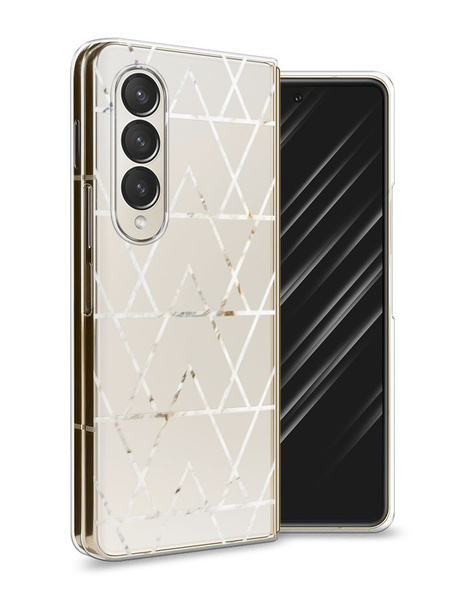 Пластиковый чехол "Треугольники трафарет" на Samsung Galaxy Z Fold 4 ...