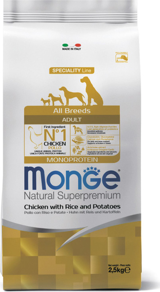 Корм для собак сухой Monge / Монж Dog Adult Monoprotein для всех пород ...