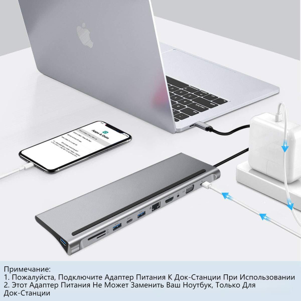 Type-C HUB Для MacBook 11 В 1 Док-станция Для IPad Macbook Air ...