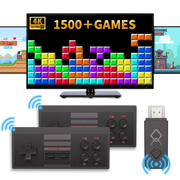 Игровая приставка беспроводная 64GB, 4K, Ретро Игр для телевизора, 8-16 ...
