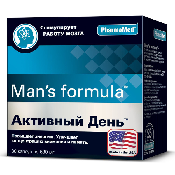Менс Формула Активный день №30, мужские витамины для энергии ...