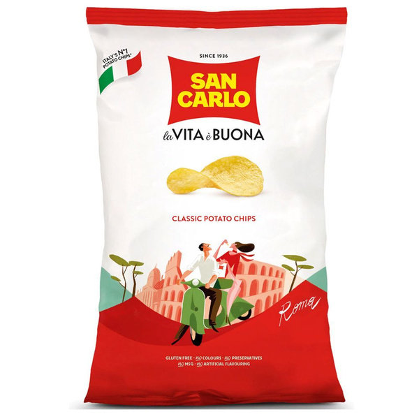 Чипсы картофельные San Carlo Classic Potato chips Классические, без ...