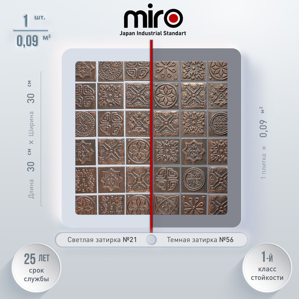 Плитка мозаика MIRO (серия Cuprum №2), универсальная керамическая ...