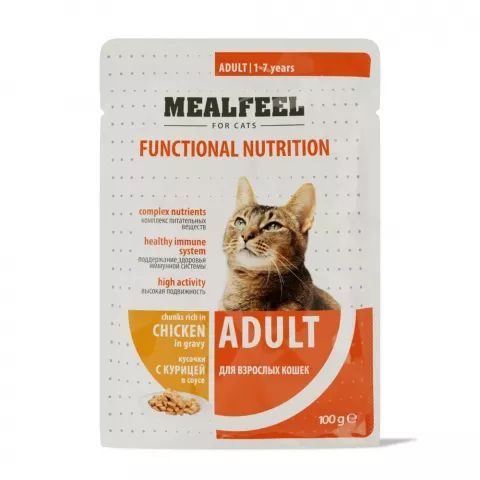 Влажный корм для кошек Mealfeel Functional Nutrition Adult с курицей ...
