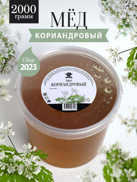 Кориандровый мед жидкий 2 кг, натуральный, фермерский продукт - купить ...