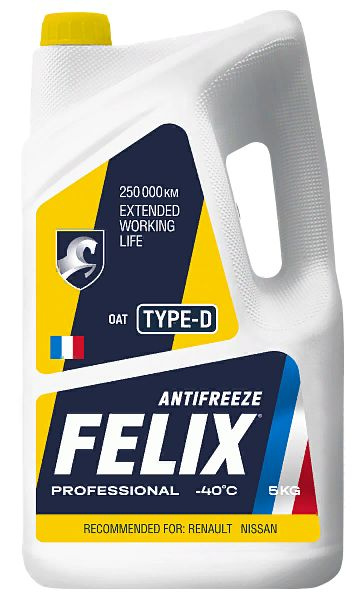 Антифриз FELIX TYPE D 1 кг желтый, Готовый раствор купить по выгодной ...