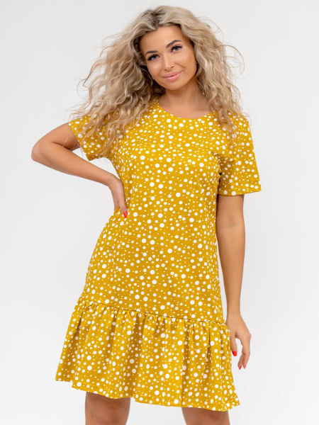 Платье Женский «Ton v Ton» горчичный, белый Домашний, Повседневный ...