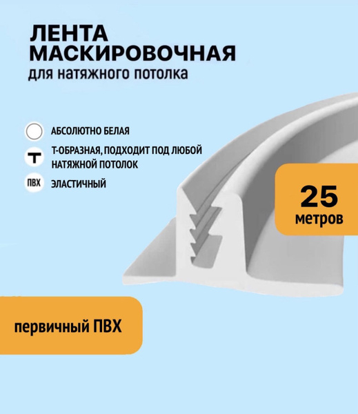 Лента маскировочная, вставка заглушка для натяжного потолка, плинтус ...