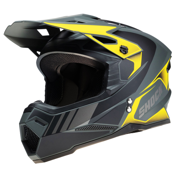 Шлем кроссовый SHOCK M1 MATT GREY/BLACK YELLOW S для кросс эндуро ...