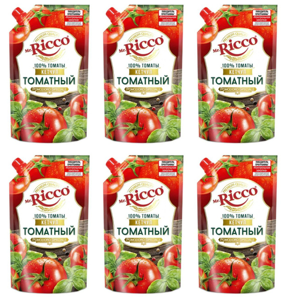 Mr.Ricco Кетчуп, томатный, 300 г, 6 уп - купить с доставкой по выгодным ...