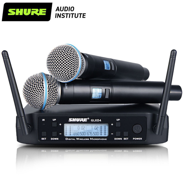 Shure GLXD4+BETA58A Dual Channel Wireless Mic System - UHF Handheld, 640-690MHz, Professional
