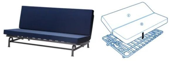 Диван-кровать С МАТРАСОМ 120*185 см ИКЕА ЭКСАРБИ (IKEA EXARBY) 3 ...