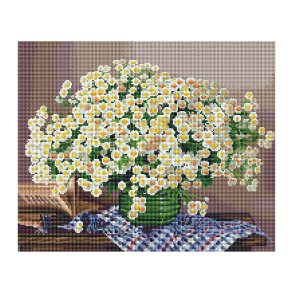 Алмазная мозаика ТРИ СОВЫ "Ромашки", 40*50см, холст, картонная коробка ...