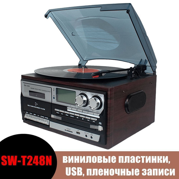SW-T248N Ретро-проигрыватель виниловых пластинок, проигрыватель компакт ...
