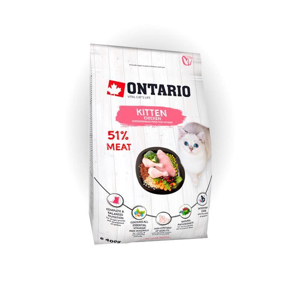 Корм для котят ONTARIO с курицей, 400 г (до 04.2024) - купить с ...