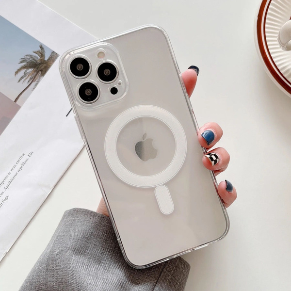 Прозрачный противоударный чехол с магнитом MagSafe для iphone 12 Pro с ...