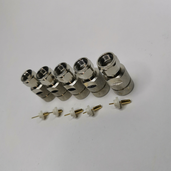 F-разъем (5ШТ) с пином для кабеля типа RG 11 - купить с доставкой по ...