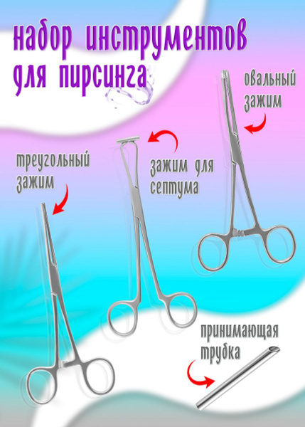 Набор инструментов дл пирсинга - купить с доставкой по выгодным ценам в ...