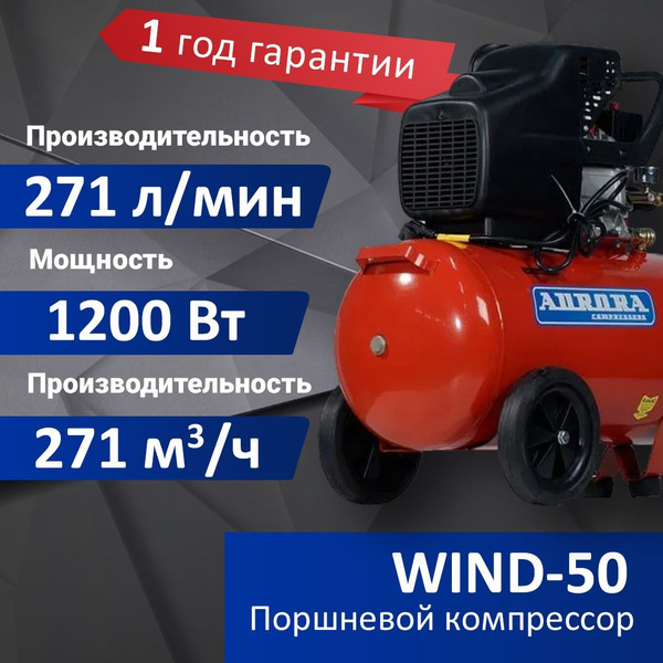 Компрессор Aurora WIND-50 прямой привод (1106764) - купить с доставкой ...