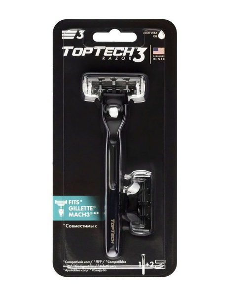 TopTech Бритва мужская Razor, 3 лезвия +2 сменных кассеты - купить с ...