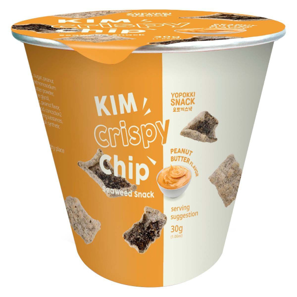 Чипсы из морской капусты Kim Crispy Chip Yopokki Peanut Butter со ...