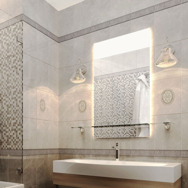 Плитка зеркальная Плитка настенная Дора 20x30 см 1.44 м цвет светло ...