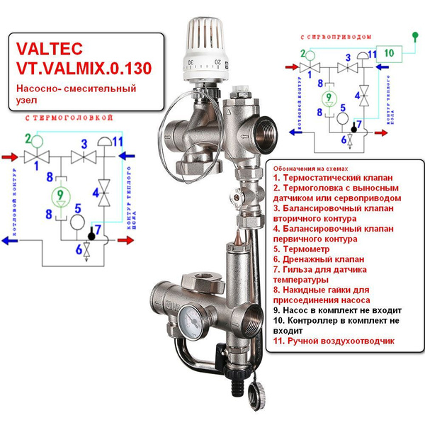 Схема подключения valtec valmix