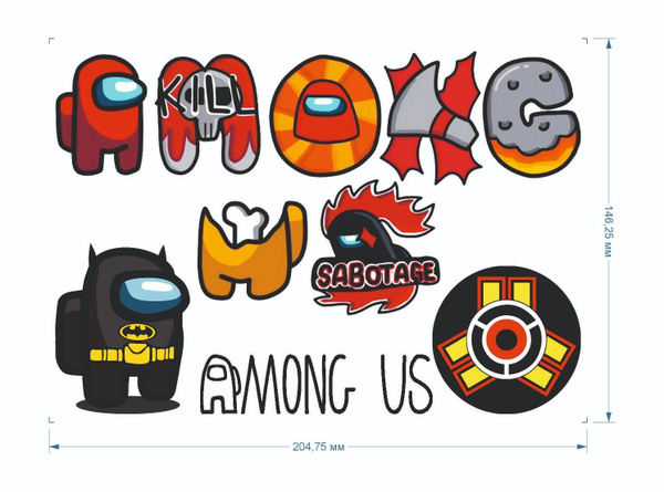 Наклейки Among us / Амонгас / DTF - купить с доставкой по выгодным ...