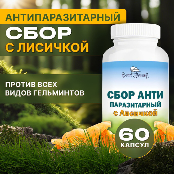 Антипаразитарный комплекс для взрослых + гриб лисички сушеные, сбор ...