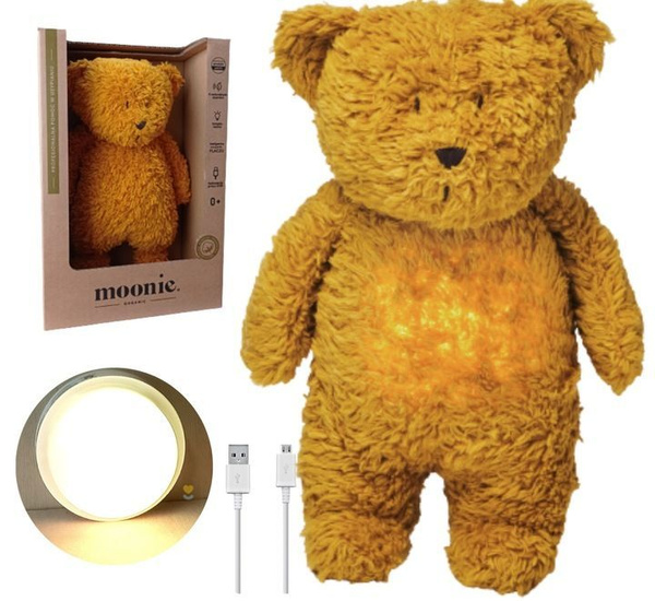 Детская игрушка - ночник для сна мишка музыкальный Moonie MUSTARD с ...