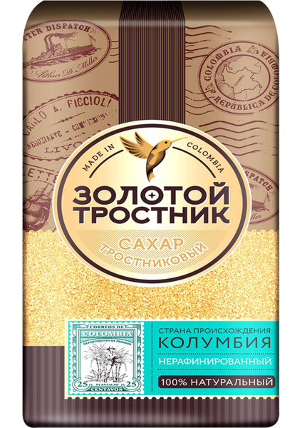 Золотой тростник Сахар Тростниковый Песок 900г. 1шт. - купить с ...