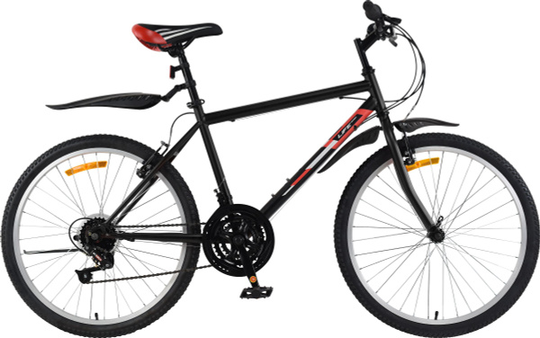 Велосипед Life 26" 18 скоростей, до 100 кг., черно-красный/черно ...