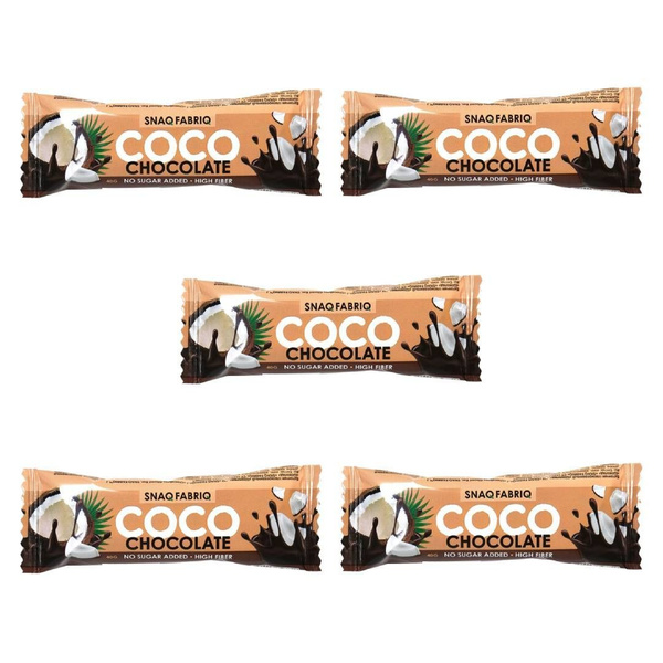 Батончик в шоколаде БЕЗ сахара Snaq Fabriq COCO Шоколадный кокос (5 шт ...