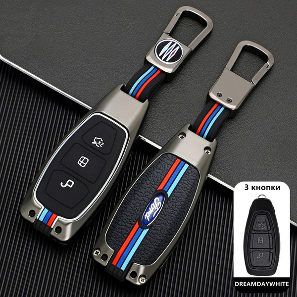Custodia per chiave a distanza per auto in pelle TPU per Ford Focus 3 4