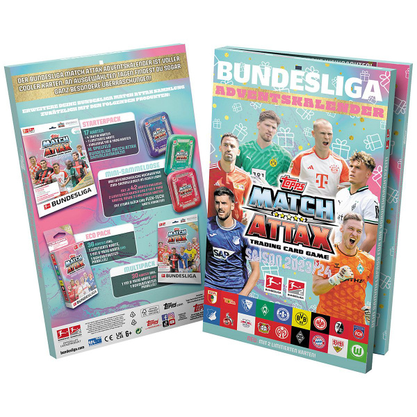 Topps адвент календарь match attax bundesliga на 2023, 2024 год